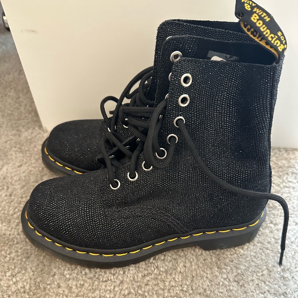 Dr. Martens Black Lace Up Boots w/ Stones